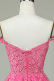 Pink Spaghetti Straps Short Homecoming Dress with Appliques