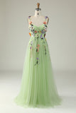 Flower A-Line Dark Purple Prom Dress
