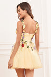 Champagne Sweatheart Short Tulle Homecoming Dress