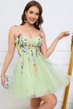 Champagne Sweatheart Short Tulle Homecoming Dress