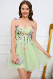 Green Sweatheart Short Tulle Homecoming Dress
