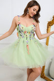 Green Sweatheart Short Tulle Homecoming Dress