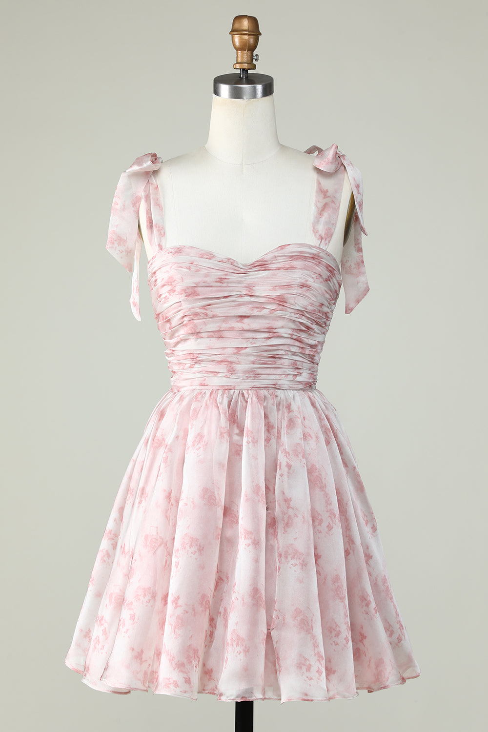 Stylish A Line Off the Shoulder Sage Printed Short Homecoming Dress