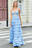 Gorgeous A Line Sweetheart Yellow Corset Prom Dress with Appliques Ruffles