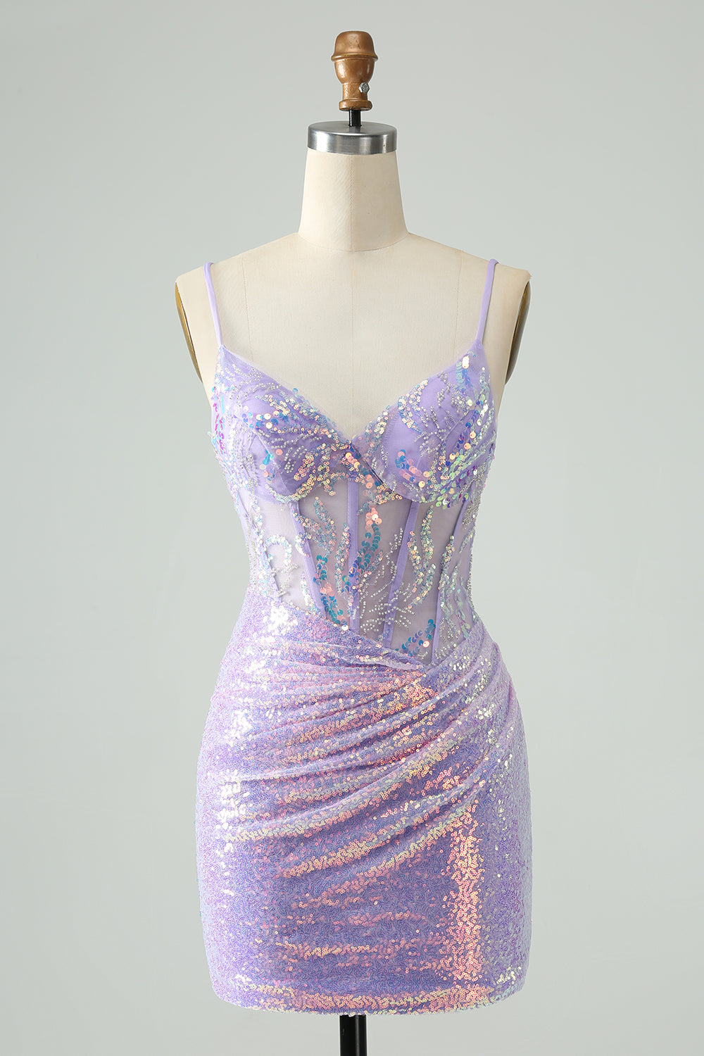Zapakasa Women Glitter Light Blue Tight Sequins Homecoming Dress Spaghetti Straps Beaded Corset Short Prom Dress Zapakasa Women Glitter Light Blue Tight Sequins Homecoming Dress Spaghetti Straps Beaded Corset Short Prom Dress
