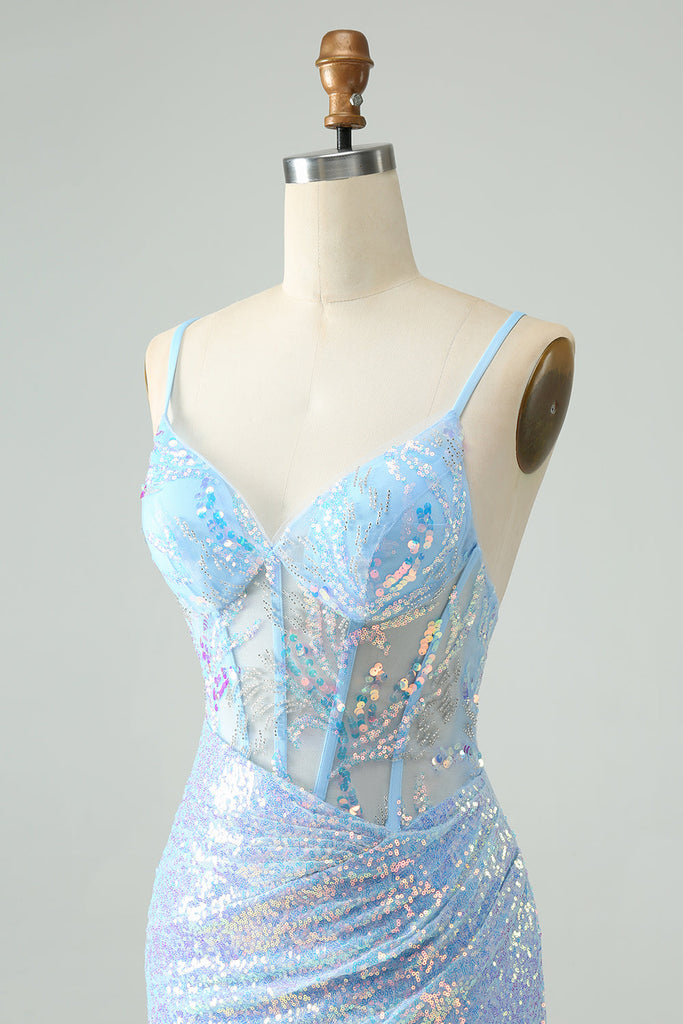 Vivacious Vibe Blue Spaghetti Tube Dress