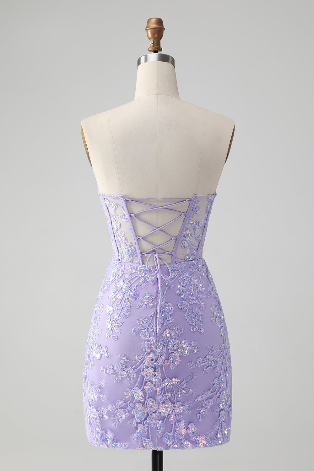 Zapakasa Women Lilac Corset Sequins Short Bodycon Homecoming Dress with Lace-up Back Sweetheart Embroidery Cocktail Dress Zapakasa Women Lilac Corset Sequins Short Bodycon Homecoming Dress with Lace-up Back Sweetheart Embroidery Cocktail Dress