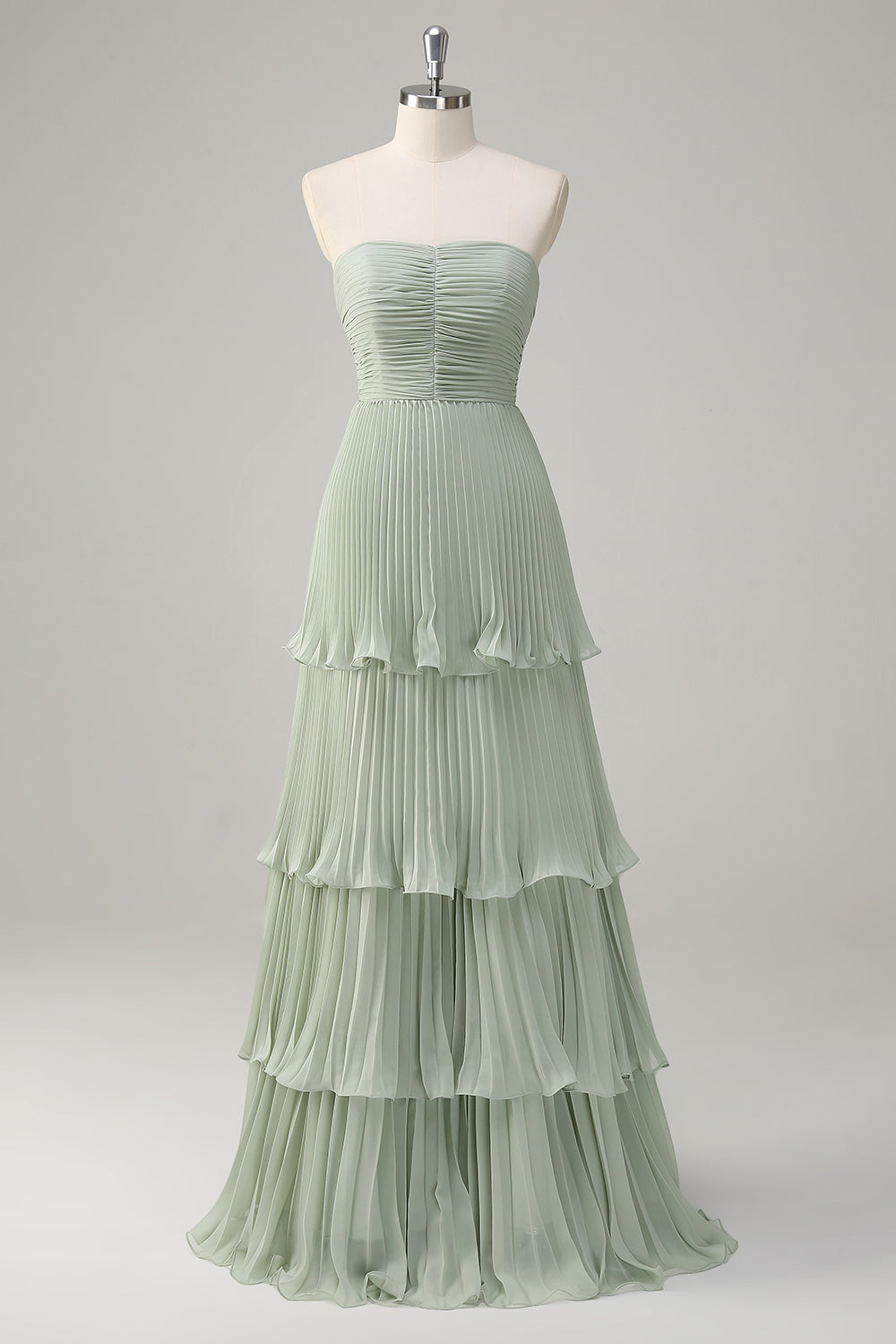 Zapakasa Women Strapless Bridesmaid Dress with Pleated Sky Blue A Line Long Wedding Party Dress Zapakasa Women Strapless Bridesmaid Dress with Pleated Sky Blue A Line Long Wedding Party Dress
