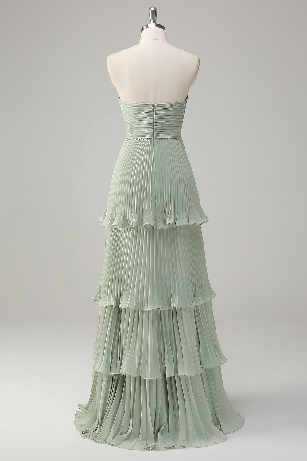 Strapless Sky Blue Prom Dress with Pleated