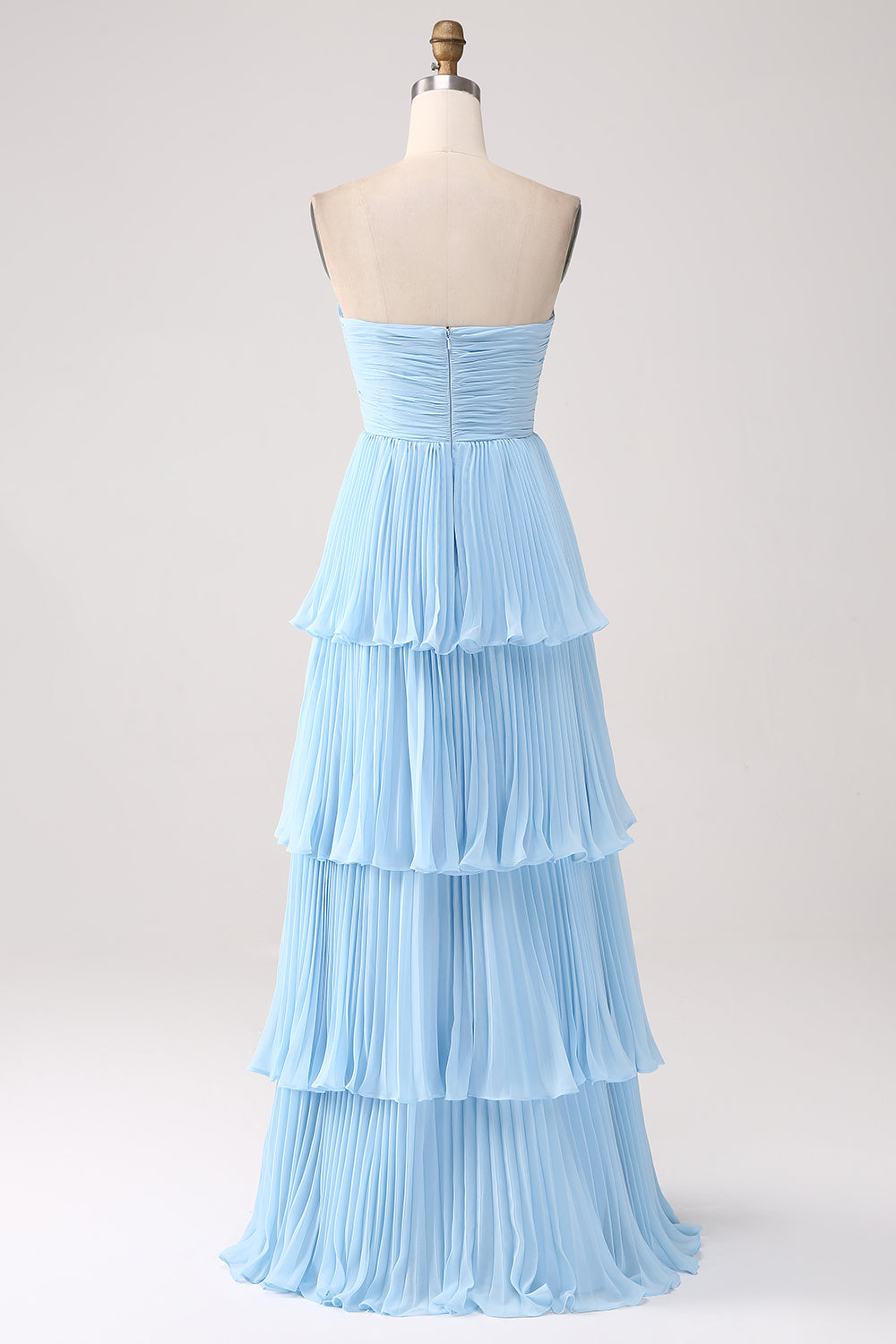 Zapakasa Women A-Line Sweetheart Lilac Chiffon Bridesmaid Dress with Pleated Tiered Floor Length Wedding Guest Dress Zapakasa Women A-Line Sweetheart Lilac Chiffon Bridesmaid Dress with Pleated Tiered Floor Length Wedding Guest Dress