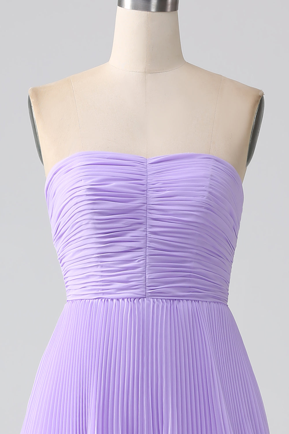Strapless Sky Blue Prom Dress with Pleated
