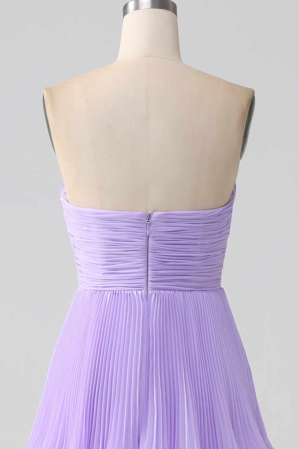 Strapless Sky Blue Prom Dress with Pleated