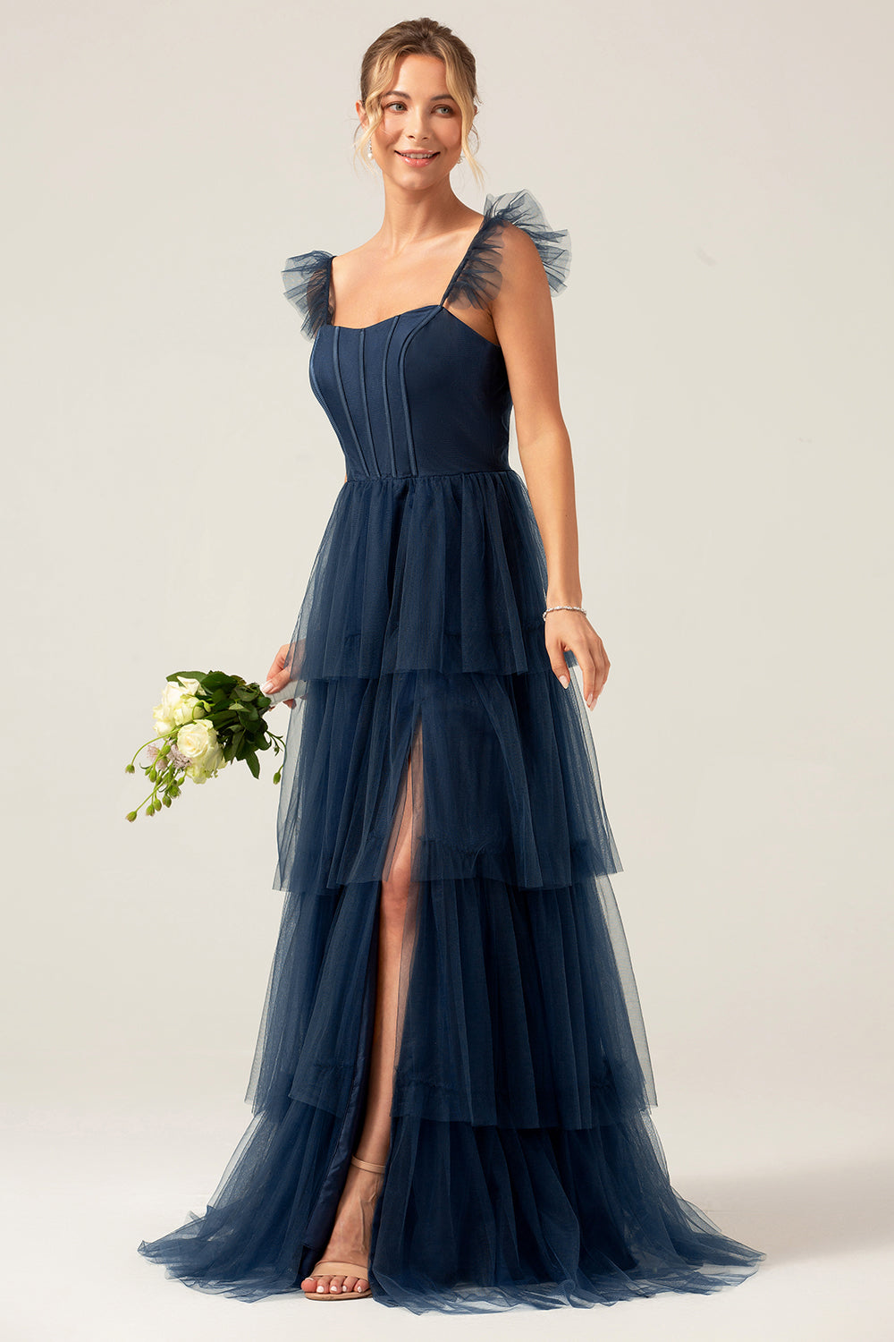 Zapaka Women Navy Bridesmaid Dress Detachable Straps A Line Chiffon Wedding Party Dress, Navy / US8 Zapaka Women Navy Bridesmaid Dress Detachable Straps A Line Chiffon Wedding Party Dress, Navy / US8