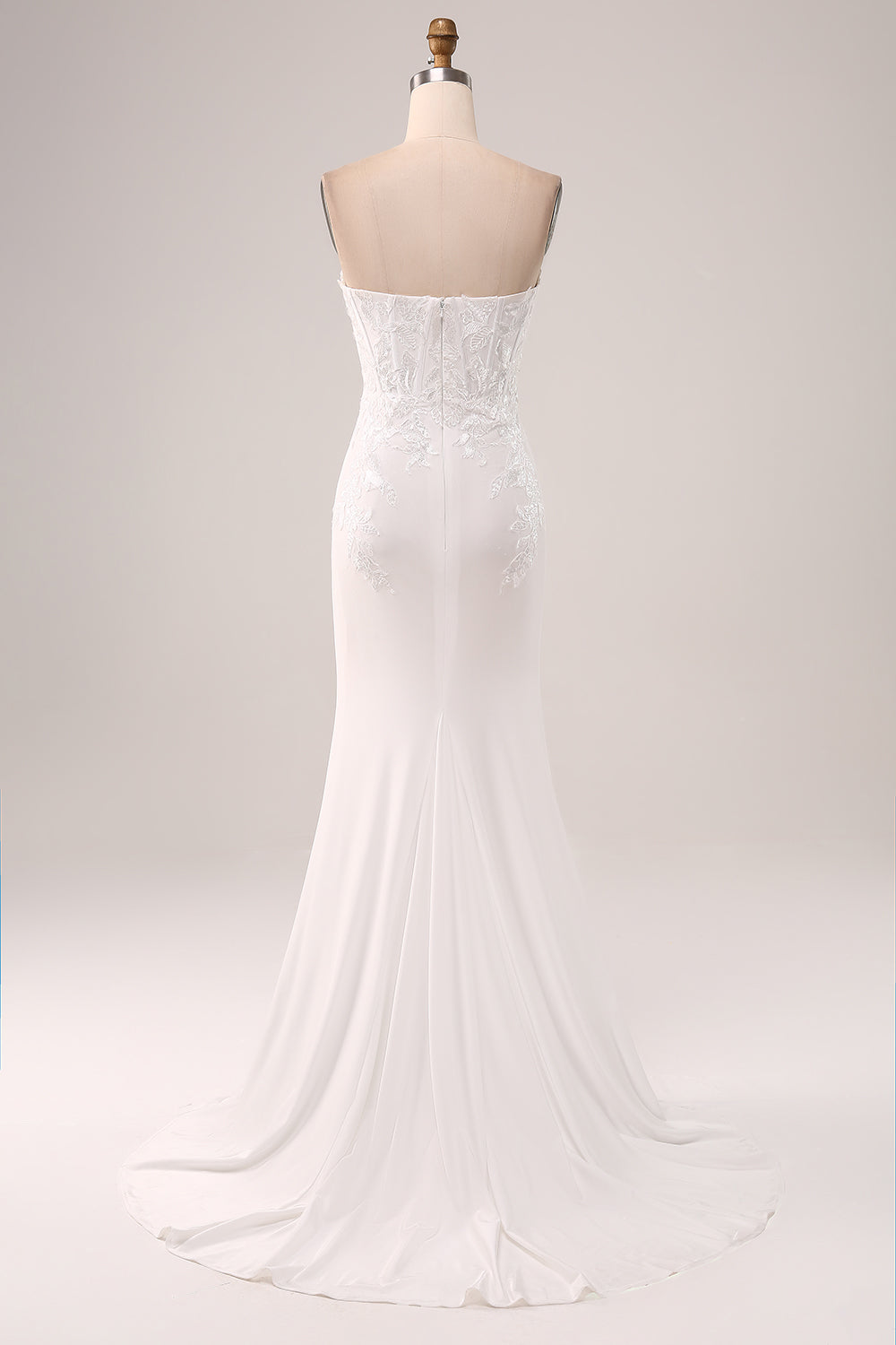 Zapakasa Women Strapless Mermaid Wedding Dress Ivory Corset Party Dress Zapakasa Women Strapless Mermaid Wedding Dress Ivory Corset Party Dress