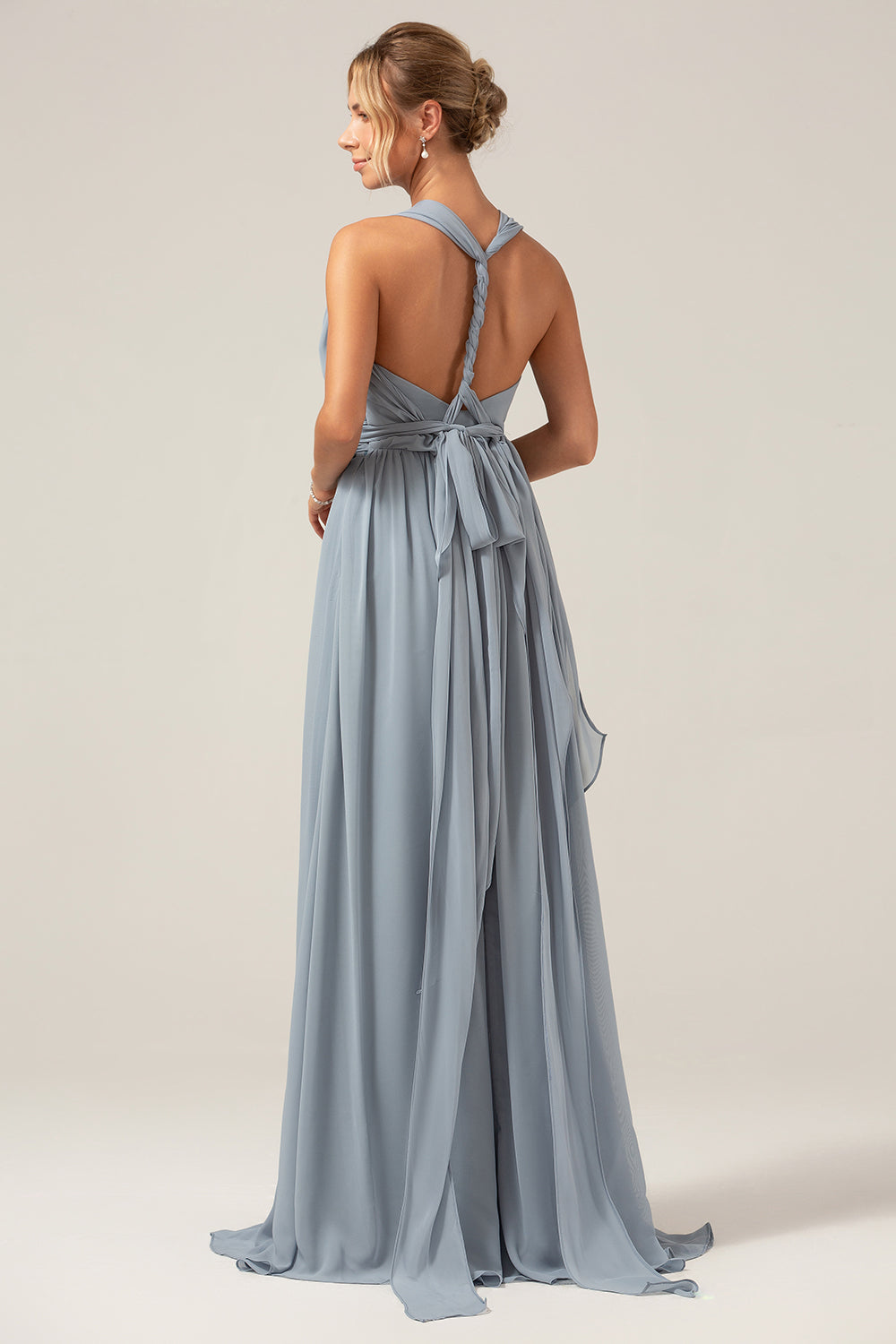 Zapakasa Women Dusty Blue Maternity Bridesmaid Dress Ruched Convertible Boho Chiffon Long Wedding Party Dress Zapakasa Women Dusty Blue Maternity Bridesmaid Dress Ruched Convertible Boho Chiffon Long Wedding Party Dress