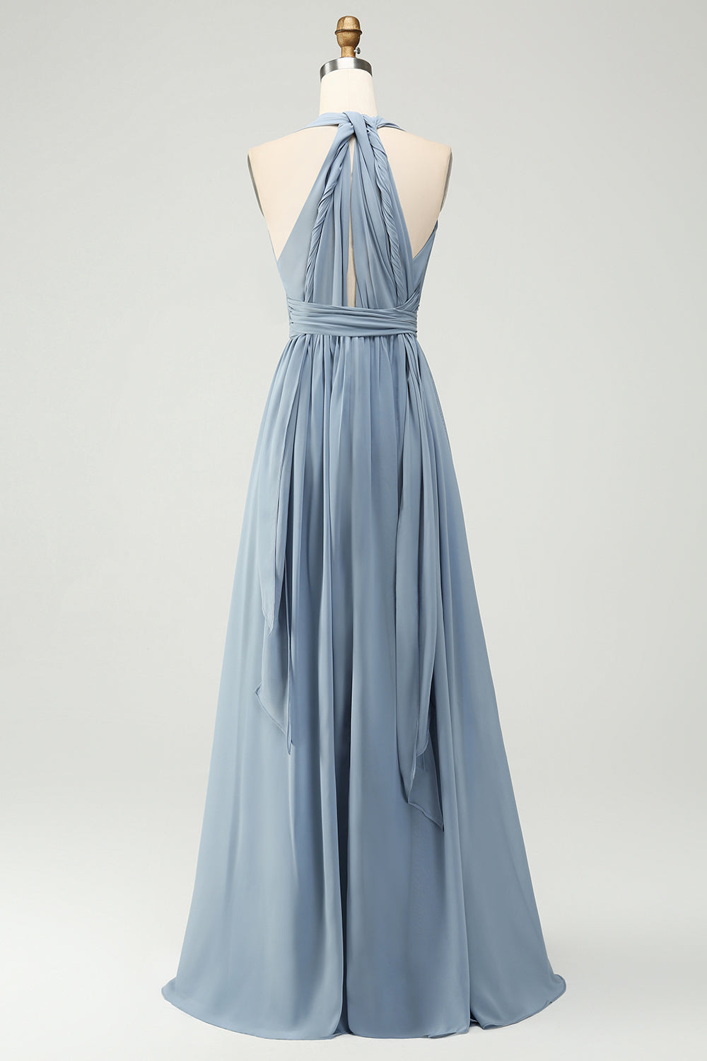 Zapaka Women Convertible Dusty Blue Bridesmaid Dress Chiffon A Line Wedidng Party Dress, Chiffon Color / US6 Zapaka Women Convertible Dusty Blue Bridesmaid Dress Chiffon A Line Wedidng Party Dress, Chiffon Color / US6