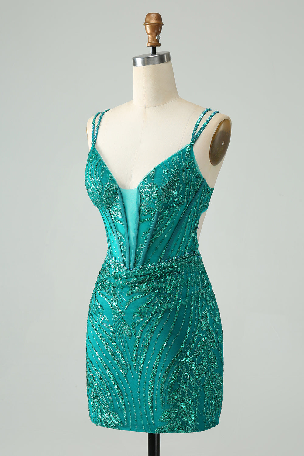 Zapakasa Women Sparkly Dark Green Homecoming Dress Sequins Short Corset Prom Dress with Criss Cross Back Zapakasa Women Sparkly Dark Green Homecoming Dress Sequins Short Corset Prom Dress with Criss Cross Back