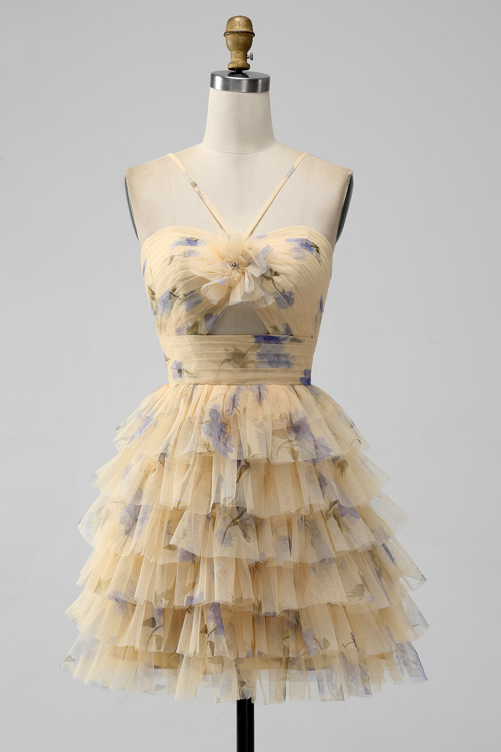Zapakasa Women Cute Yellow Homecoming Dress A Line Halter Tiered Short Tulle Cocktail Party Dress Zapakasa Women Cute Yellow Homecoming Dress A Line Halter Tiered Short Tulle Cocktail Party Dress