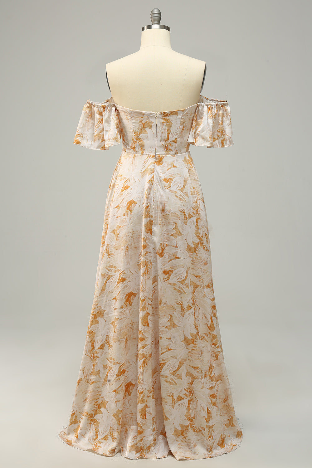 Zapakasa Women Yellow Flower Printed Plus Size Bridesmaid Dress A Line Off the Shoulder Wedding Guest Party Dress Zapakasa Women Yellow Flower Printed Plus Size Bridesmaid Dress A Line Off the Shoulder Wedding Guest Party Dress