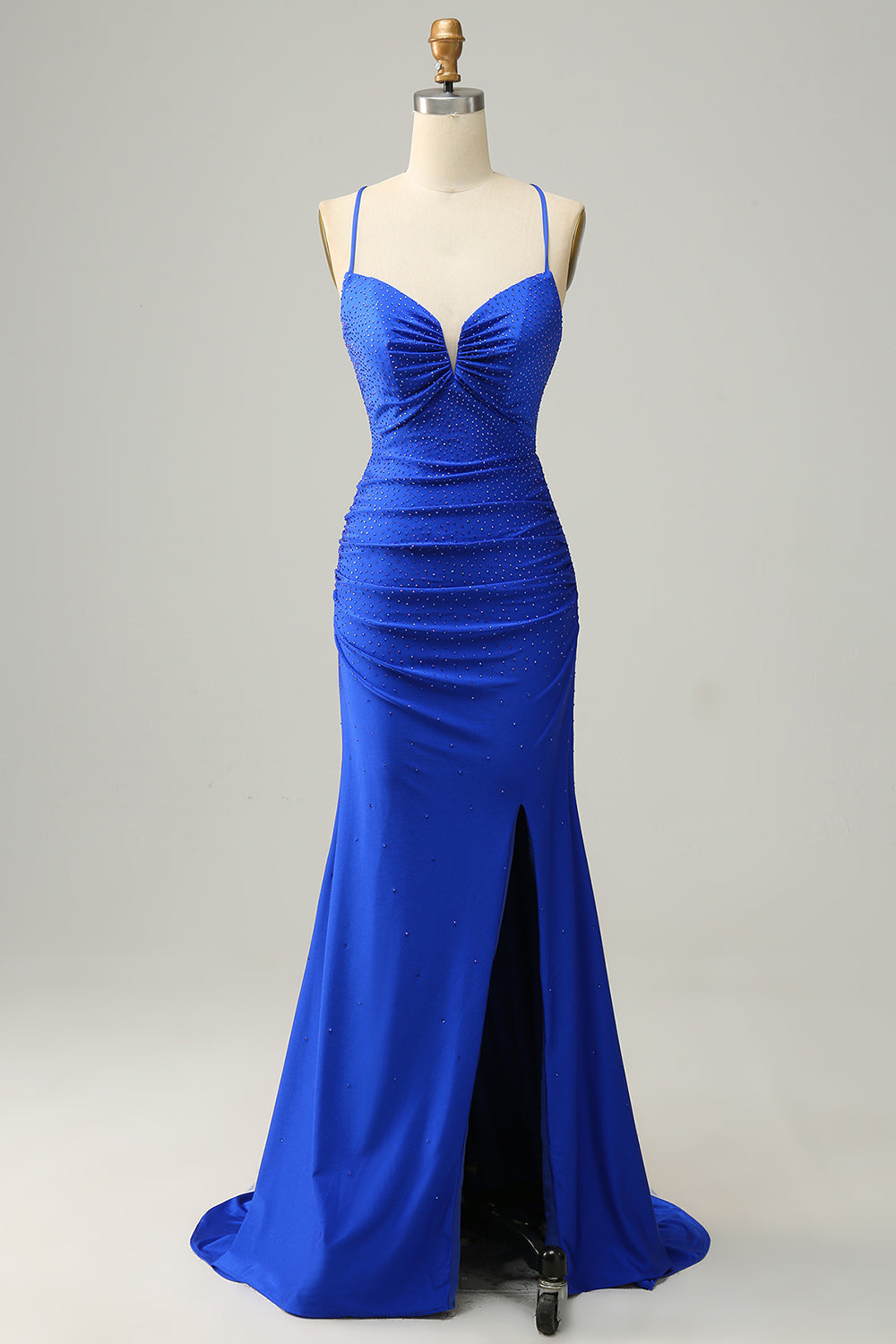 Zapakasa Women Blush Long Prom Dress Mermaid Spaghetti Straps Formal Dress with Beading Zapakasa Women Blush Long Prom Dress Mermaid Spaghetti Straps Formal Dress with Beading