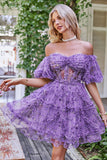 Ivory Off The Shoulder Short Homecoming Dress