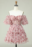 Ivory Off The Shoulder Short Homecoming Dress