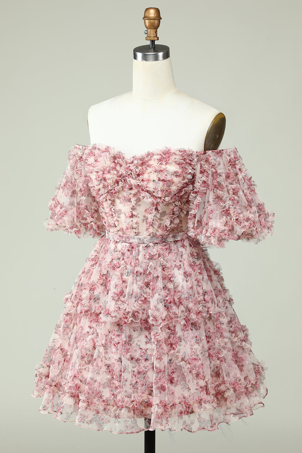 Zapakasa Women Short Homecoming Dress Ivory Floral Off The Shoulder Cocktail Dress Zapakasa Women Short Homecoming Dress Ivory Floral Off The Shoulder Cocktail Dress
