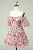 Ivory Off The Shoulder Short Homecoming Dress