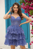 Pink Off the Shoulder Corset Homecoming Dress with Lace