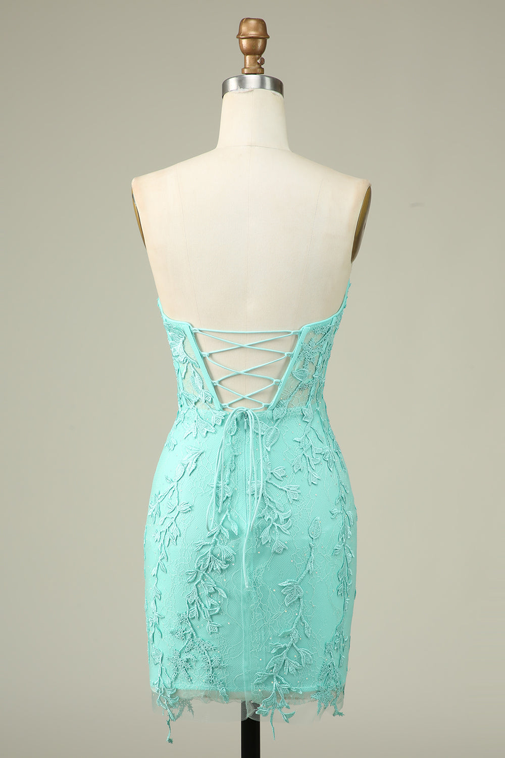 Light Green Corset Lace Tight Short Homecoming Dress