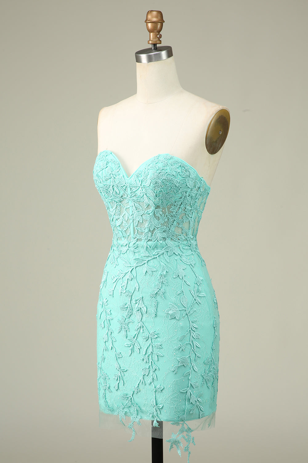 Light Green Corset Lace Tight Short Homecoming Dress