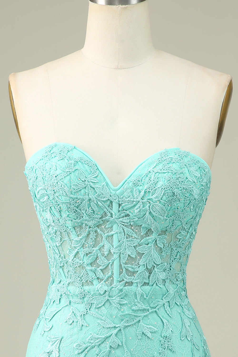 Light Green Corset Lace Tight Short Homecoming Dress