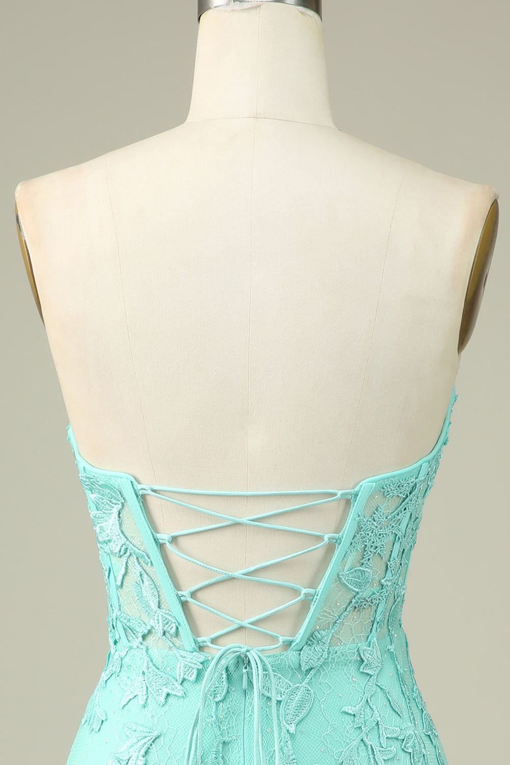 Light Green Corset Lace Tight Short Homecoming Dress