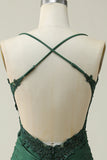 Sheath Spaghetti Straps Dark Red Short Homecoming Dress with Appliques