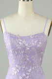 Cute Lilac Lace Tight Short Homecoming Dress