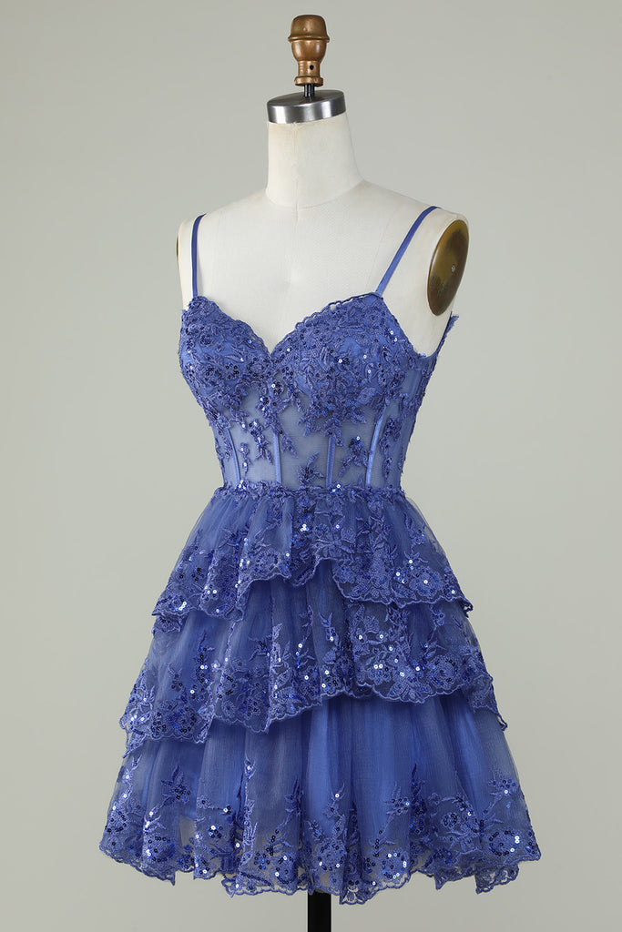 Vintage Spaghetti Straps Purple Mini Cocktail Dress Backless Homecoming Dress