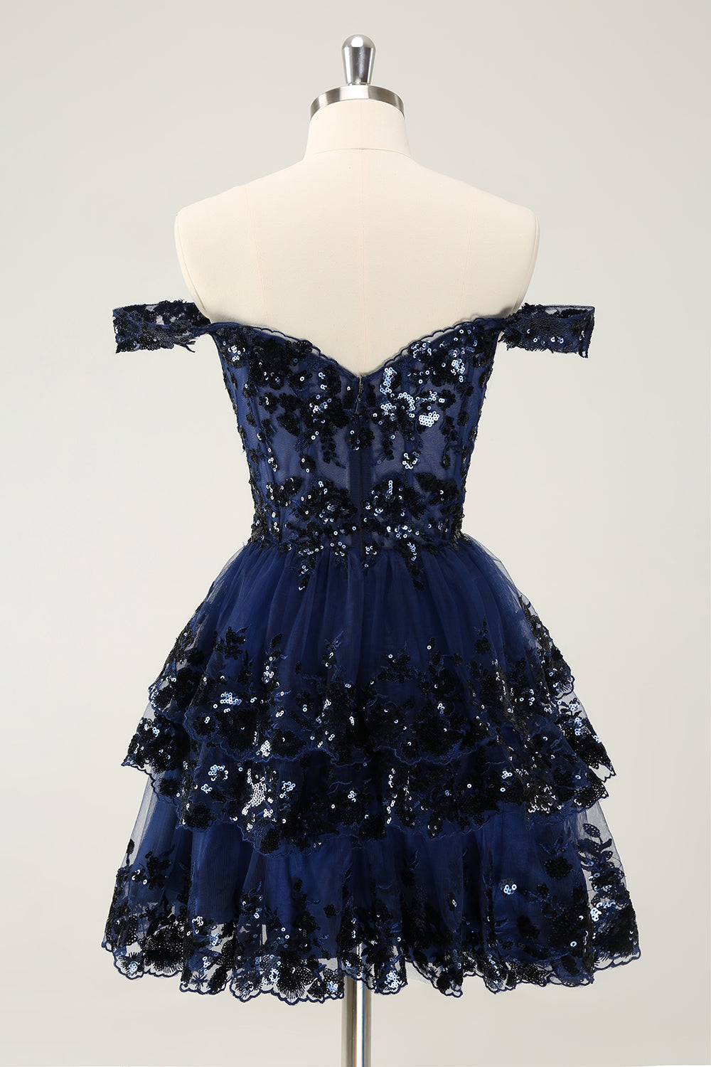 Zapakasa Women Sparkly Black Homecoming Dress A Line Off The Shoulder Corset Tiered Lace Short Cocktail Party Dress Zapakasa Women Sparkly Black Homecoming Dress A Line Off The Shoulder Corset Tiered Lace Short Cocktail Party Dress