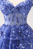 Sparkly Golden Corset Tiered Lace A-Line Short Homecoming Dress