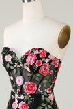 Sweetheart Green Backless Embroidery Tight Homecoming Dress