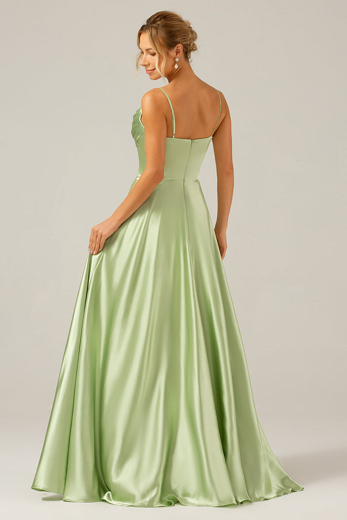 Lace To Long Sleeves Pleated Dress Dusty Sage