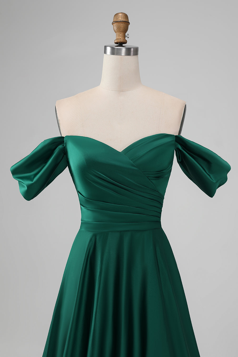 Zapakasa Women Dark Green Long Bridesmaid Dress A Line Off the Shouder