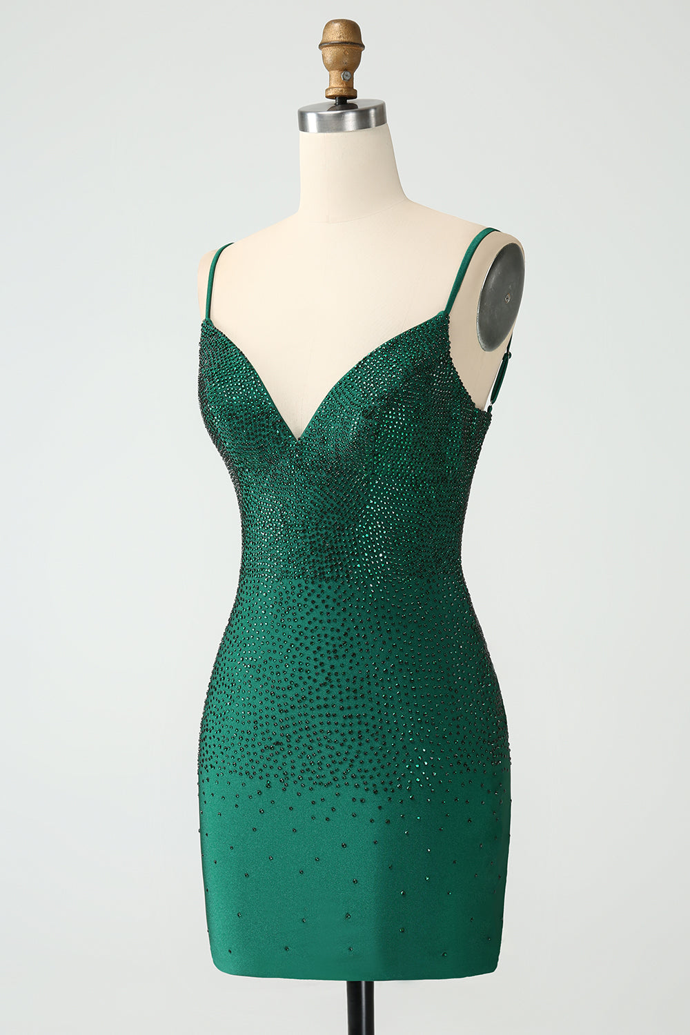 emerald green bodycon homecoming dress V-Neck Bodycon Mini Short Homecoming Dress