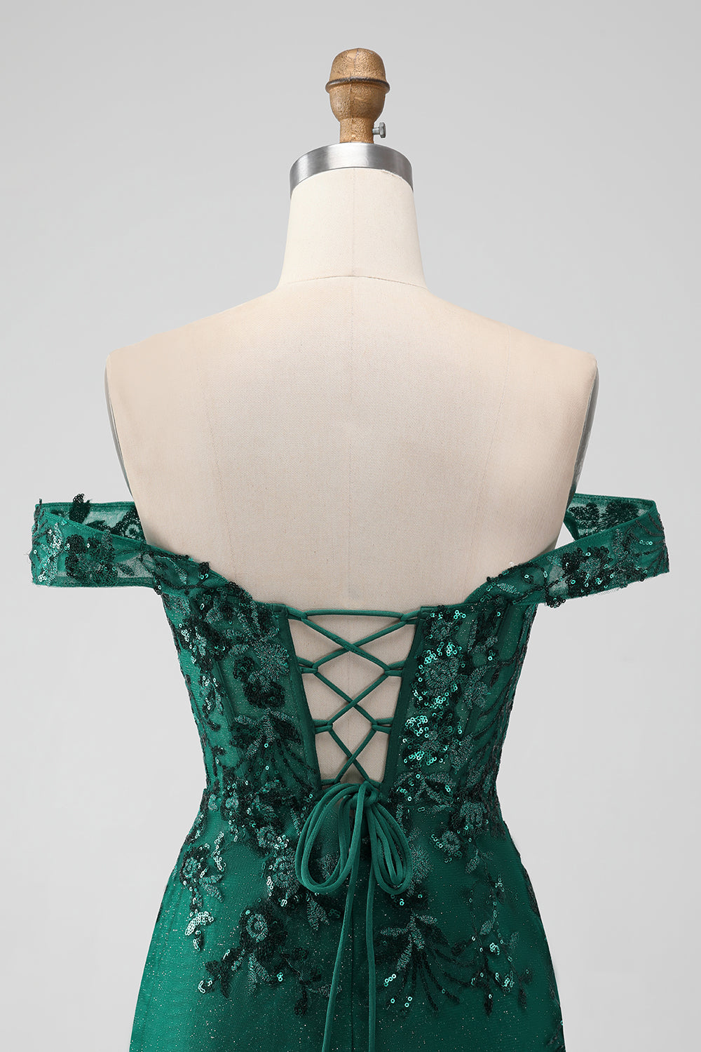 Zapakasa Women Sparkly Dark Green Homecoming Dress with Sequins Off The