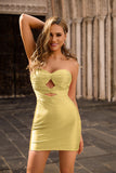 Sparkly Fuchsia Sweetheart Tight Short Keyhole Homecoming Dress with Beading