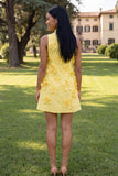 Hot Pink Short Floral High Neck A Line Homecoming Dress