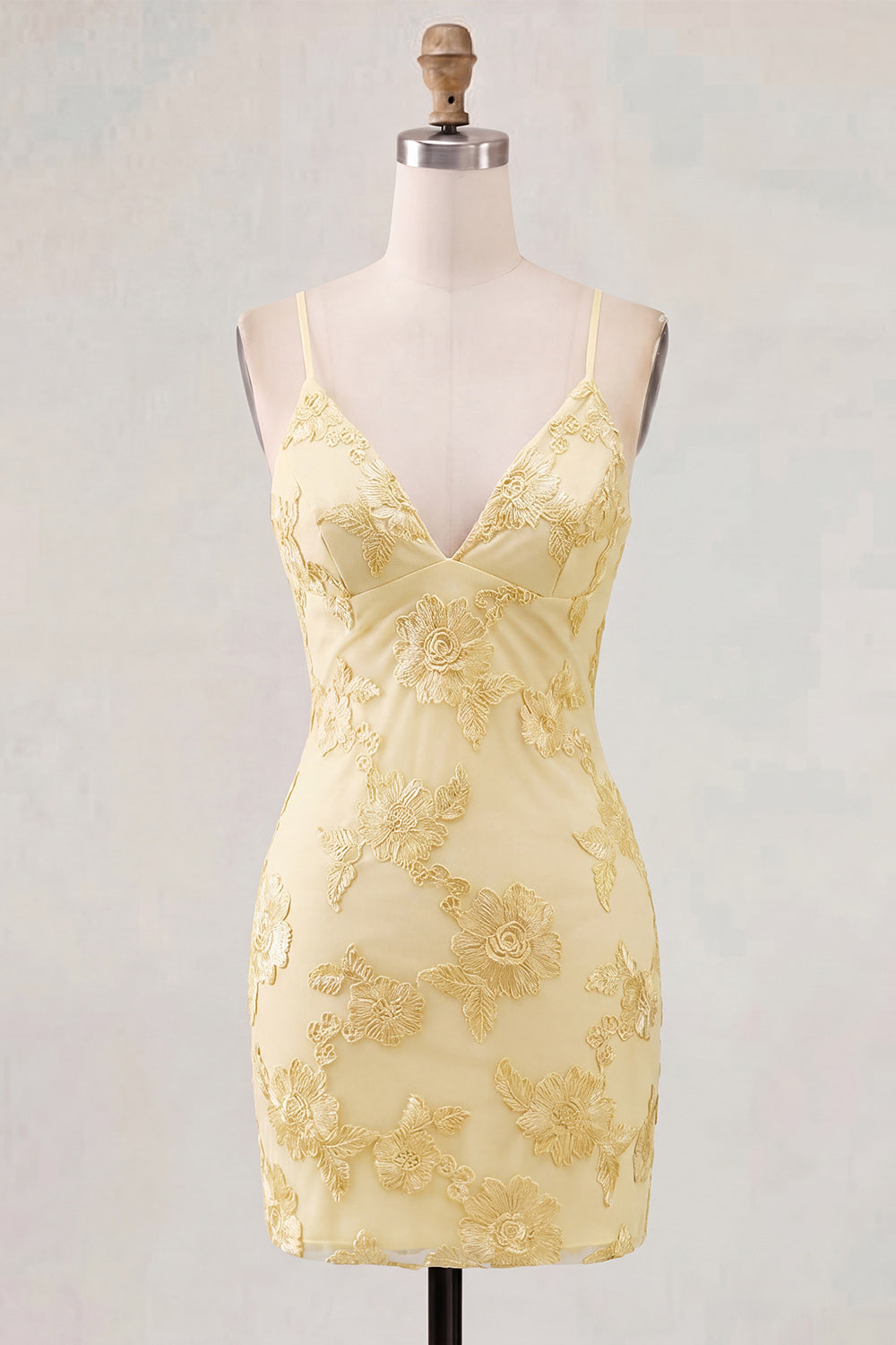 Tight Short Fuchsia Spaghetti Straps Floral Homecoming Dress