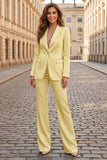2 Piece Sky Blue Peak Lapel Single Breasted Satin Business Suits