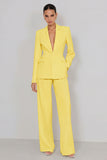 2 Piece Ivory Peak Lapel Long Sleeves Business Suits