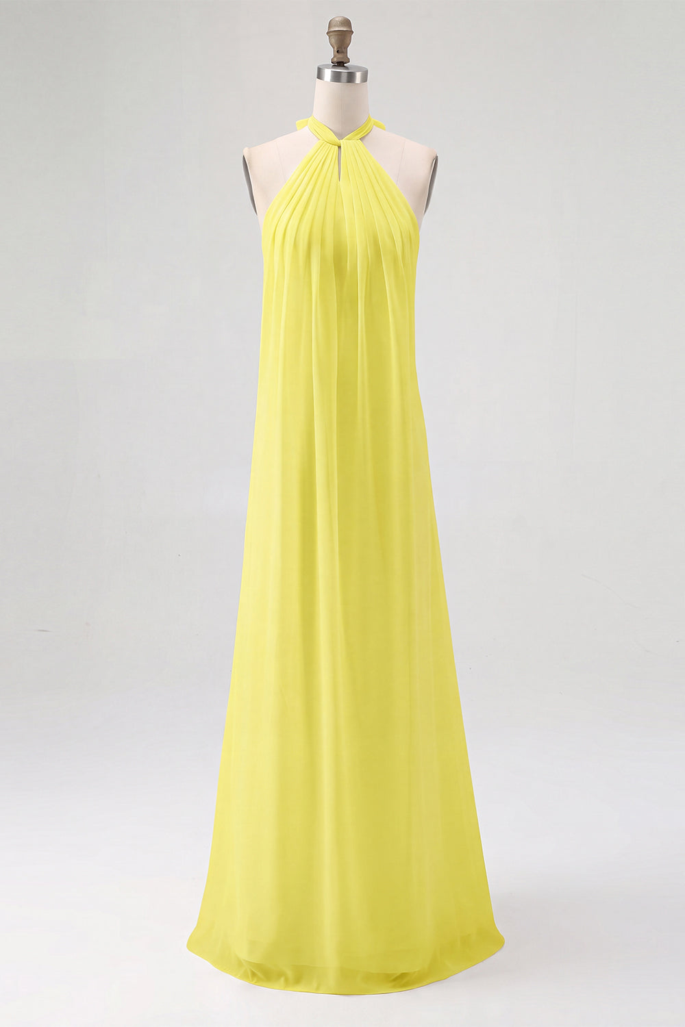 Chiffon White A Line Halter Long Rehearsal Dinner Dress