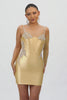 Sparkly Golden Corset Satin Short Tight Homecoming Dress with Beading